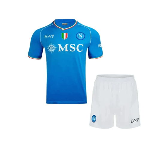 Conjunto Infantil Napoli Home 23/24 - Azul - Loja da Seven Oficial