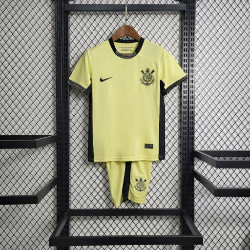 Conjunto Infantil Nike Corinthians III 2023/24 - Amarelo - Loja da Seven Oficial