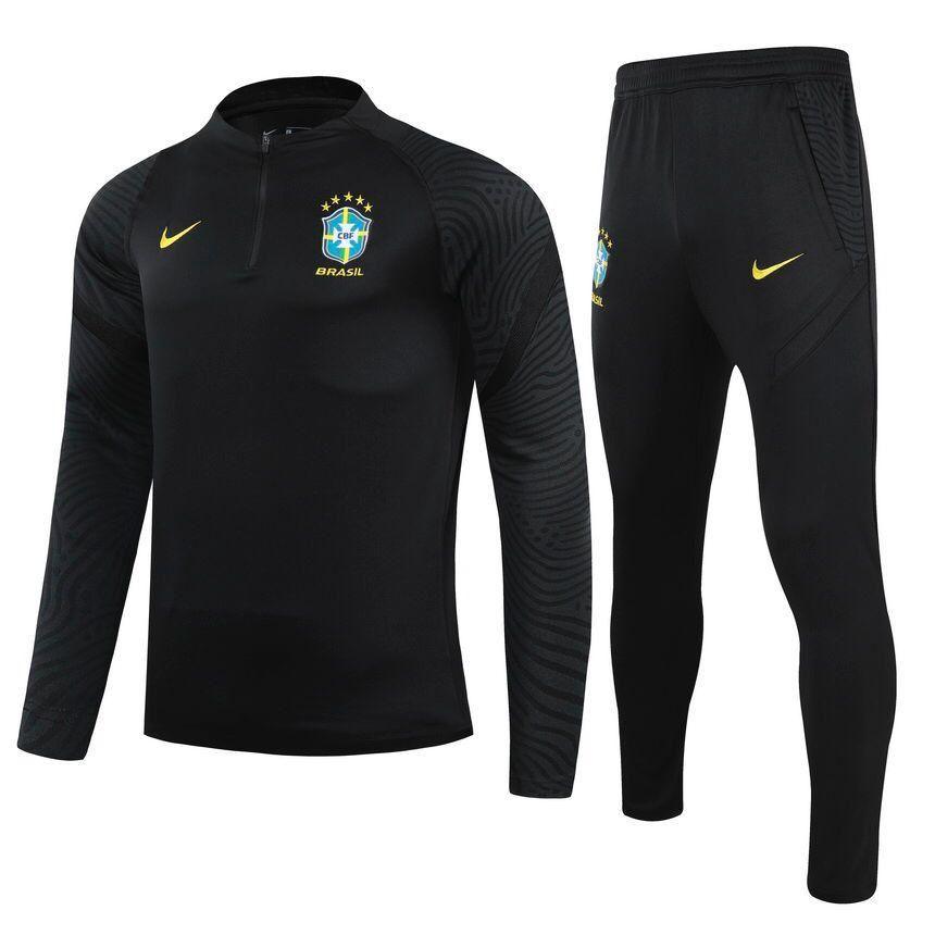 Conjunto Seleção Brasil 22/23 Preto - Nike - Com Ziper - Loja da Seven Oficial