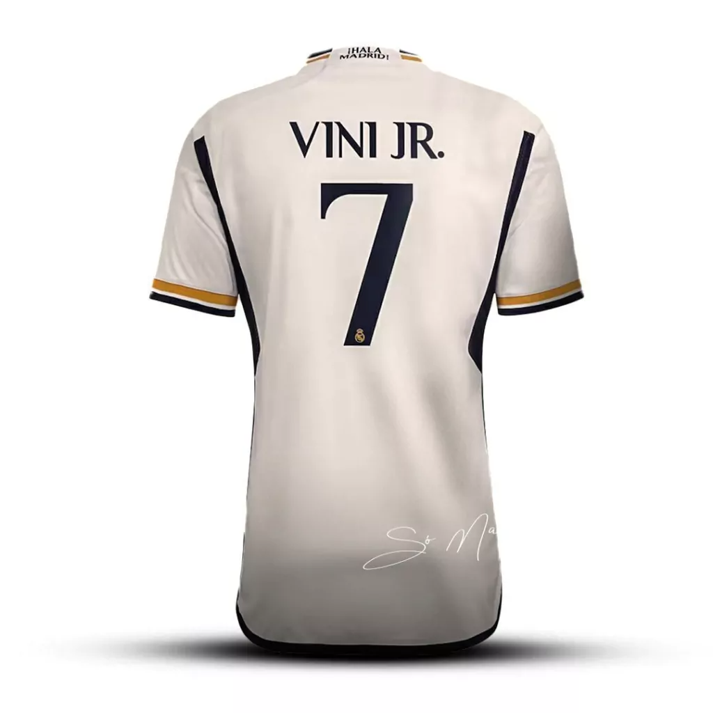 Camisa do Real Madrid 2023/24 15 UCL + Vini Jr #7