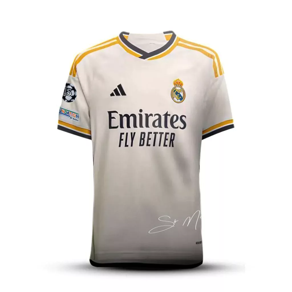 Camisa do Real Madrid 2023/24 15 UCL + Vini Jr #7