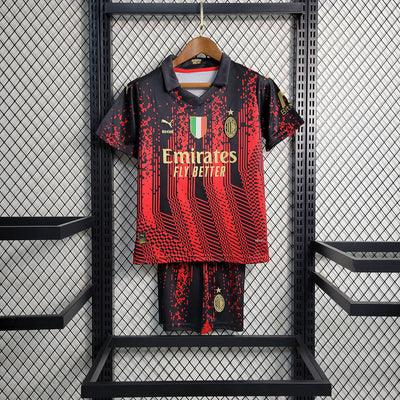 Kit Infantil AC Milan 23/24 - Vermelho III - Loja da Seven Oficial