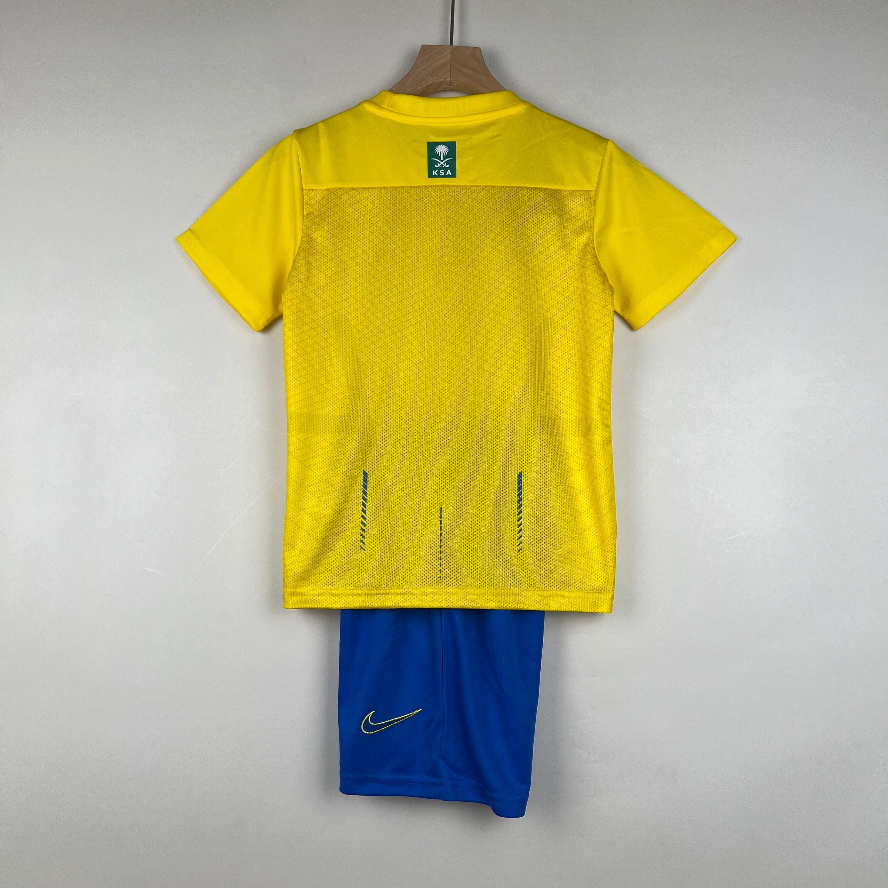 Kit Infantil Al Nassr I 23/24 - Amarela - Loja da Seven Oficial