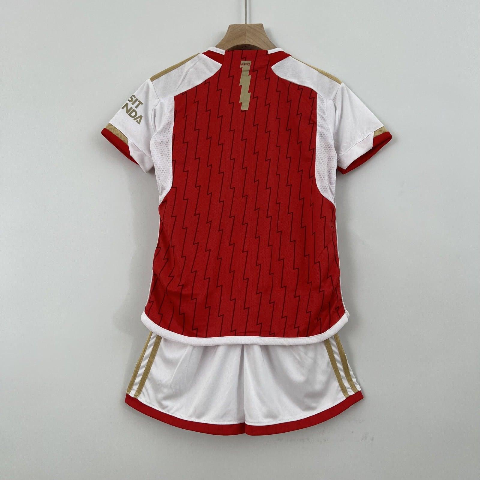 Kit Infantil Arsenal I 23/24 Adidas - Vermelho - Loja da Seven Oficial