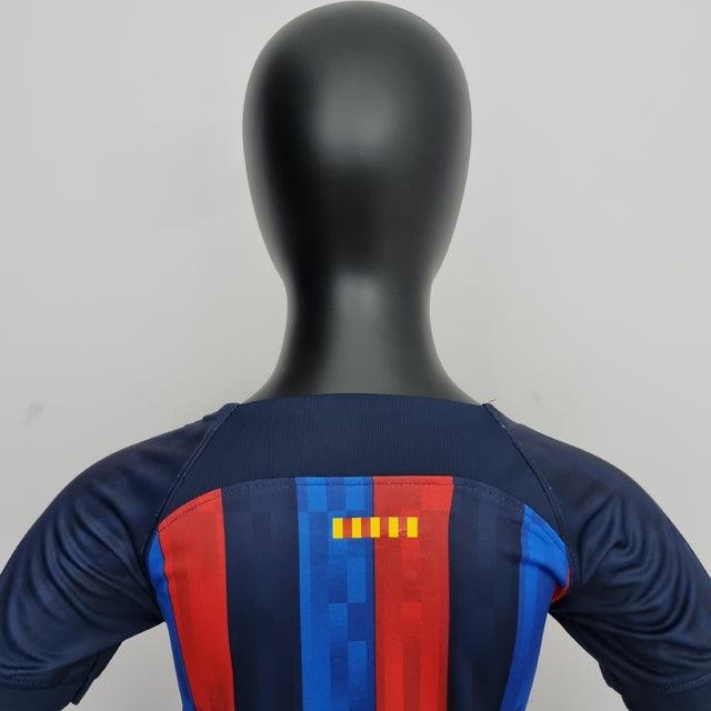 Kit Infantil Barcelona 22/23 Nike - Azul e Vermelho - Loja da Seven Oficial