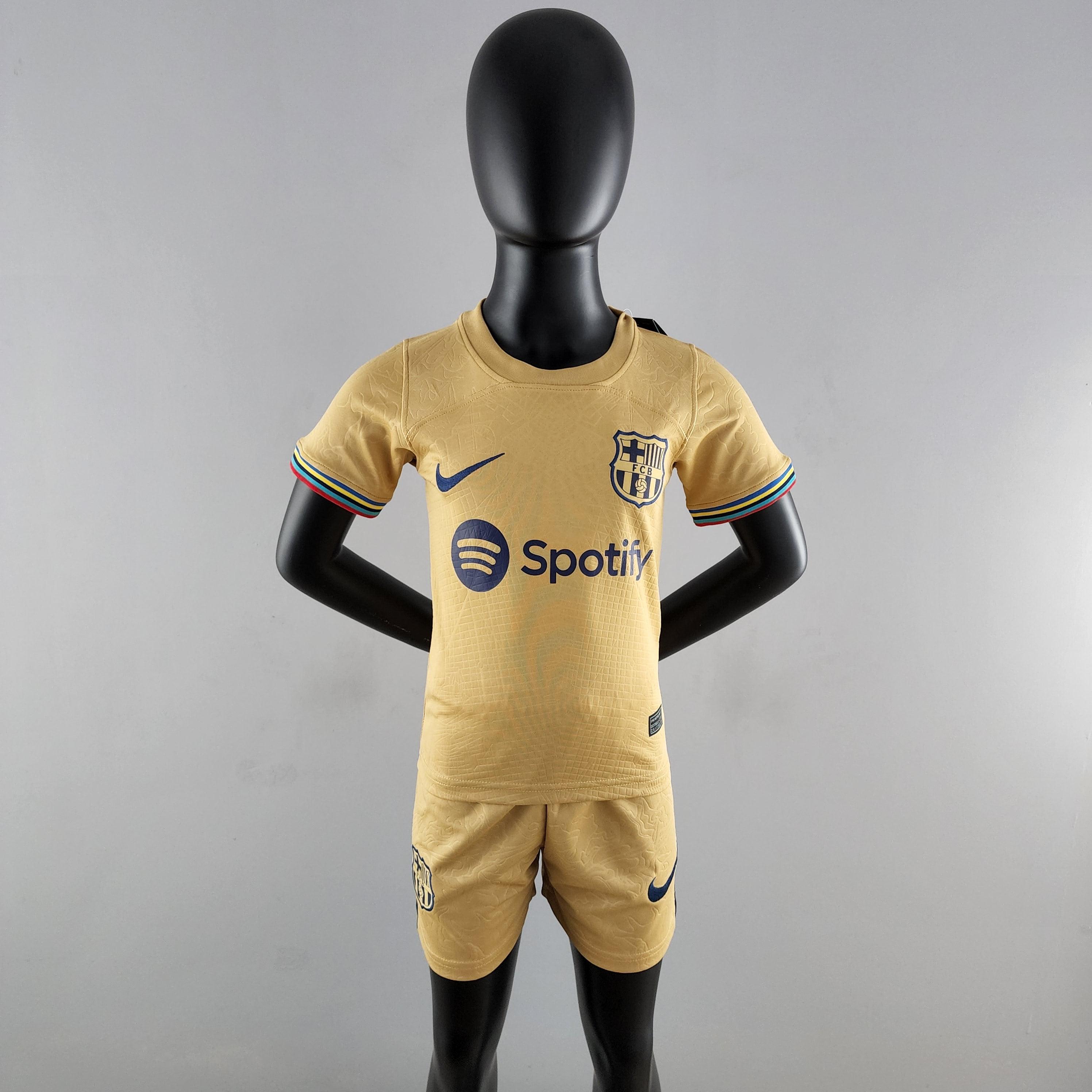 Kit Infantil Barcelona II 22/23 Nike - Dourado - Loja da Seven Oficial