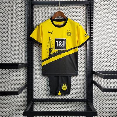 Kit Infantil Borussia Dortmund 23/24 - Amarelo/Preto - Loja da Seven Oficial