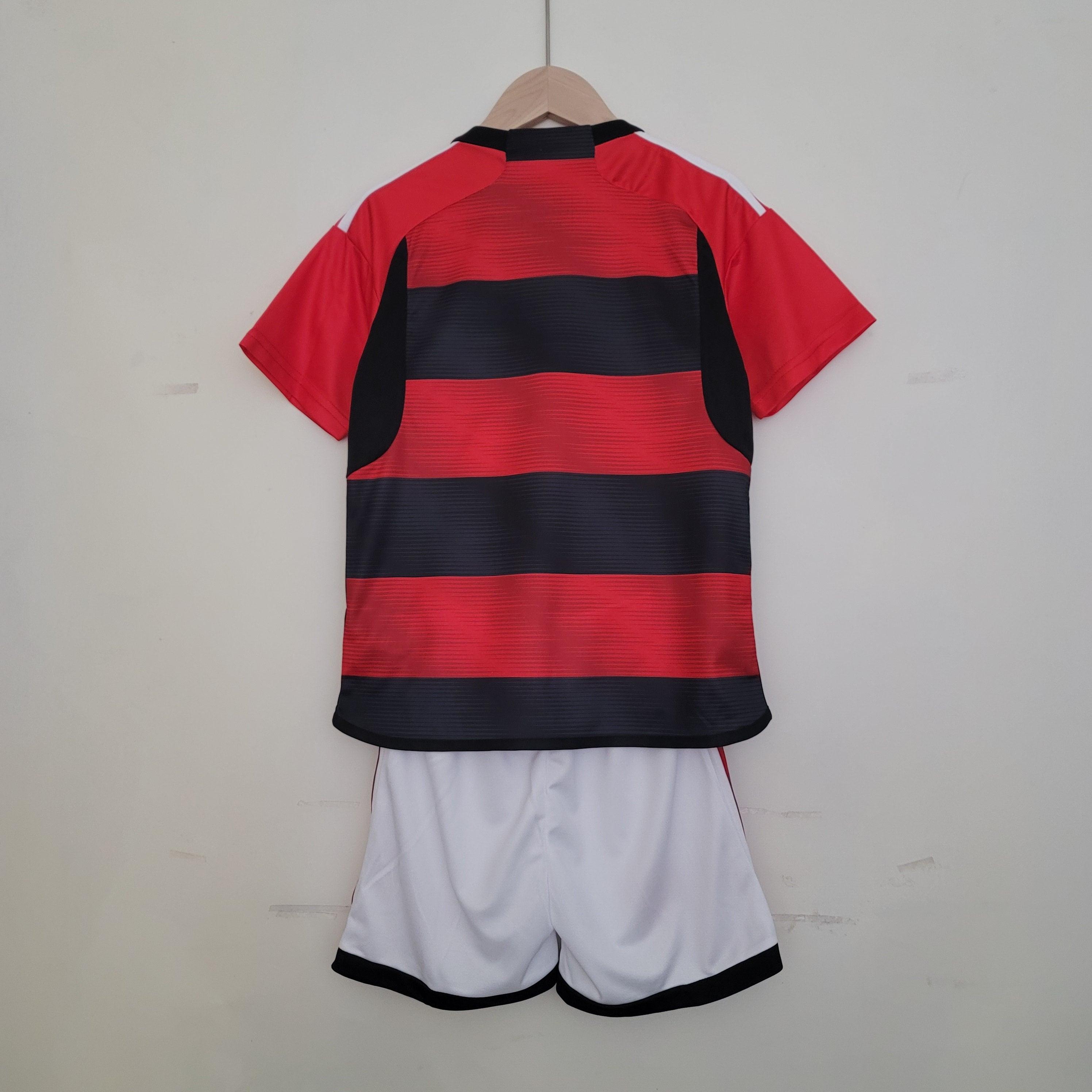 Kit Infantil Flamengo 23/24 Adidas - Rubro Negro - Loja da Seven Oficial