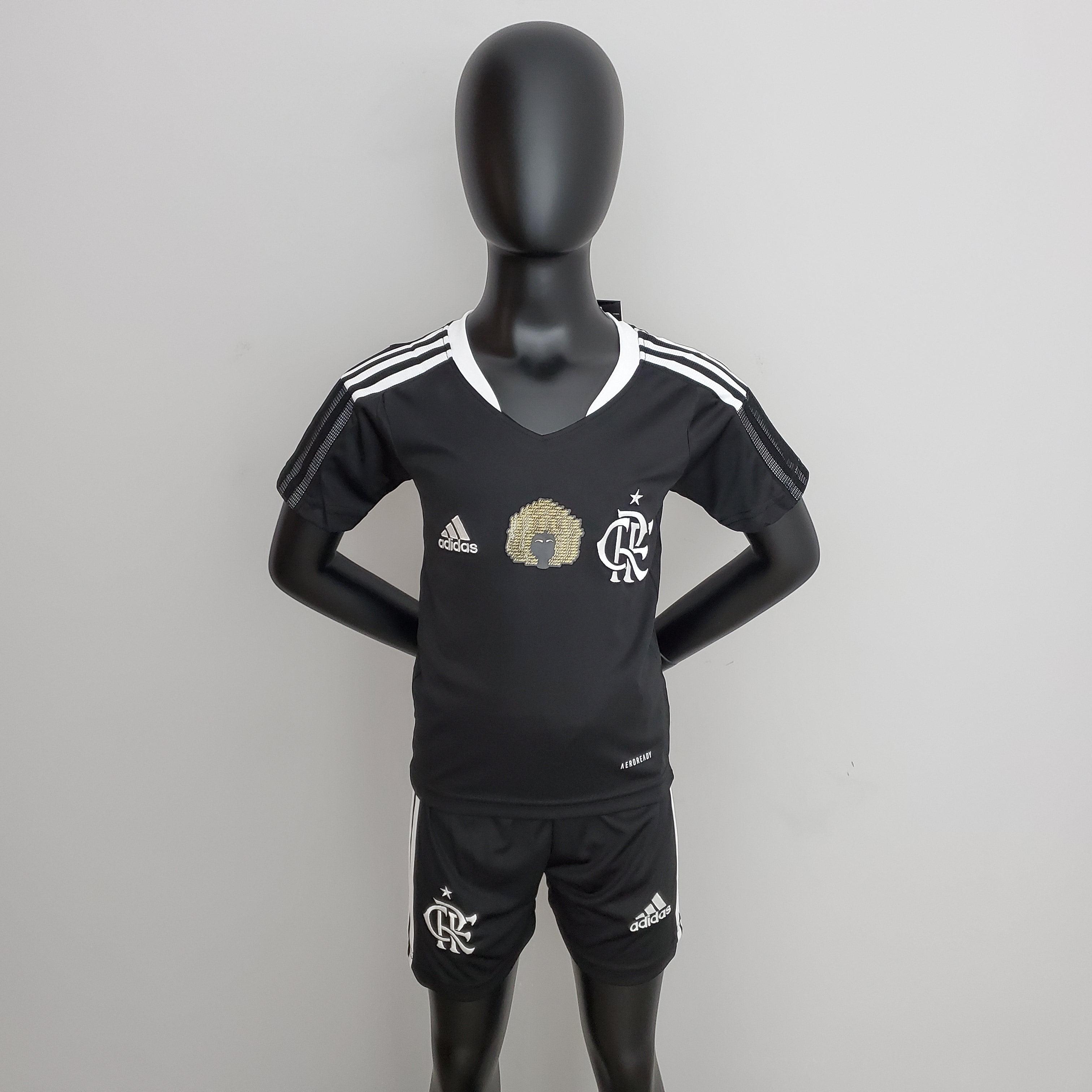 Kit Infantil Flamengo Consciência Negra 22/23 Adidas - Preto - Loja da Seven Oficial