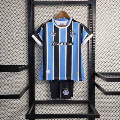 Kit Infantil Grêmio Home 23/24 - Azul/Preto - Loja da Seven Oficial