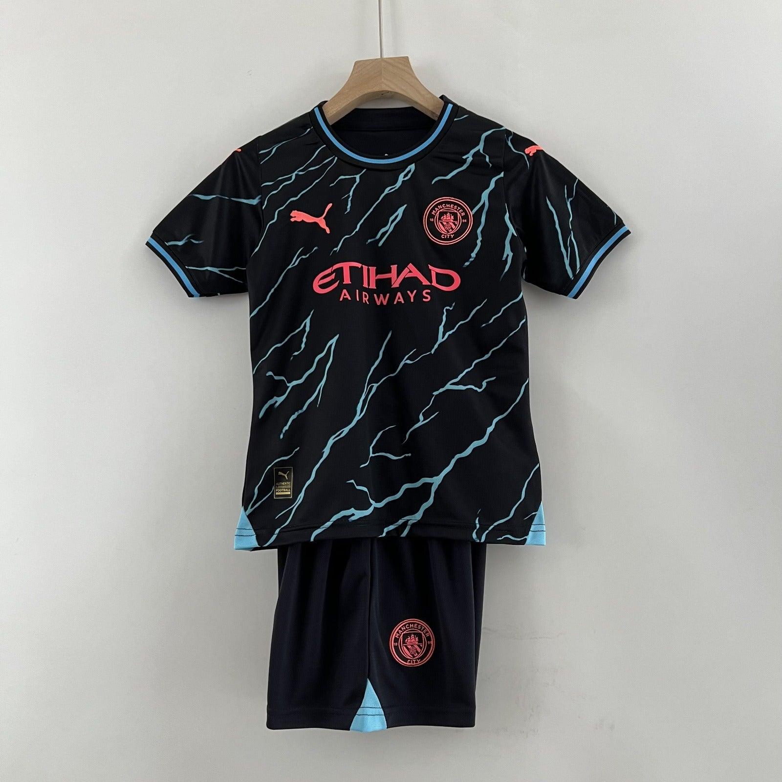 Kit Infantil Manchester City II 23/24 Puma - Preto