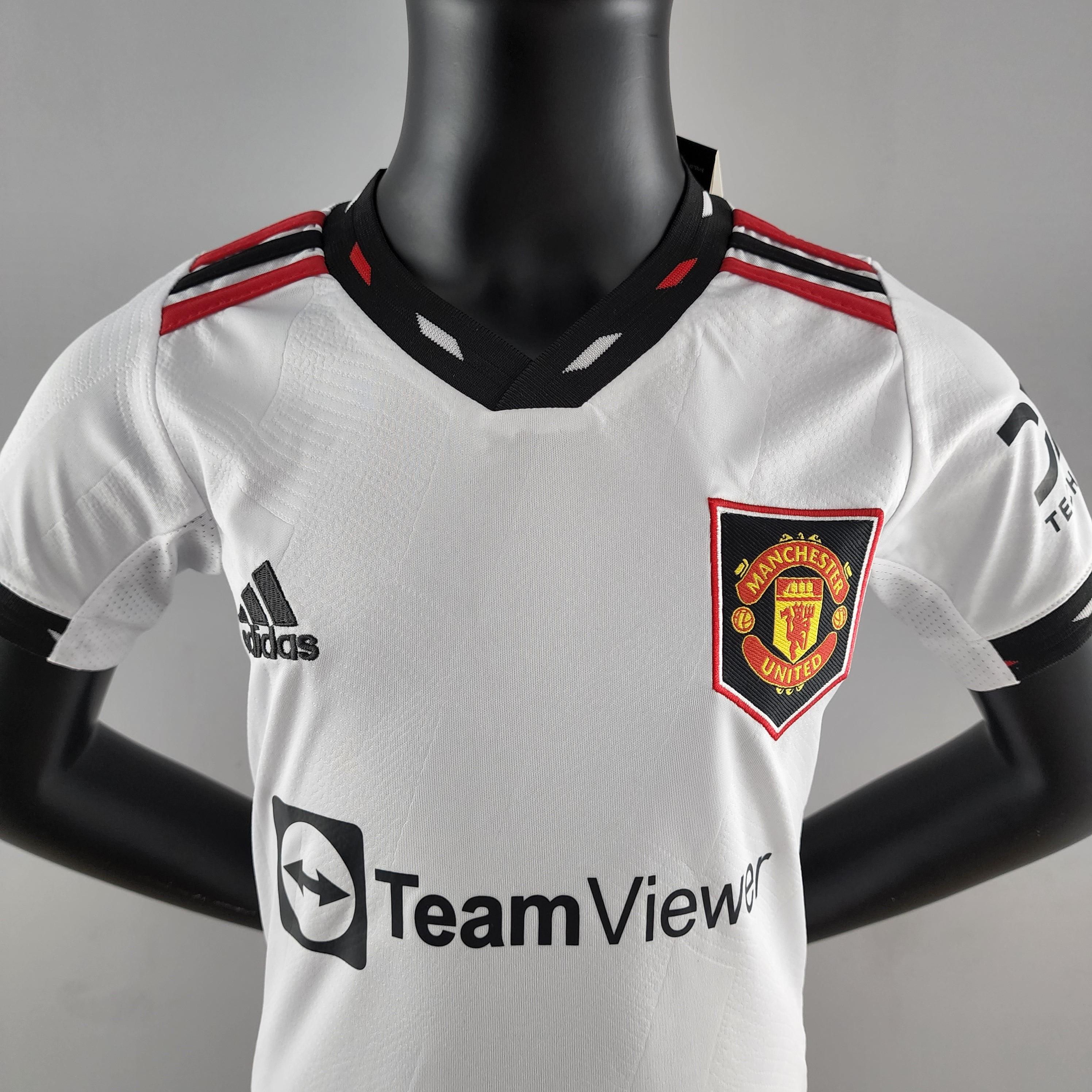 Kit Infantil Manchester United II 22/23 Adidas - Branco - Loja da Seven Oficial