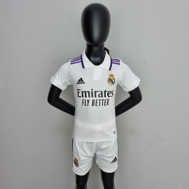 Kit Infantil Real Madrid 22/23 Adidas - Branco - Loja da Seven Oficial