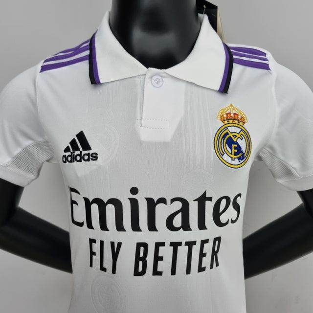 Kit Infantil Real Madrid 22/23 Adidas - Branco - Loja da Seven Oficial