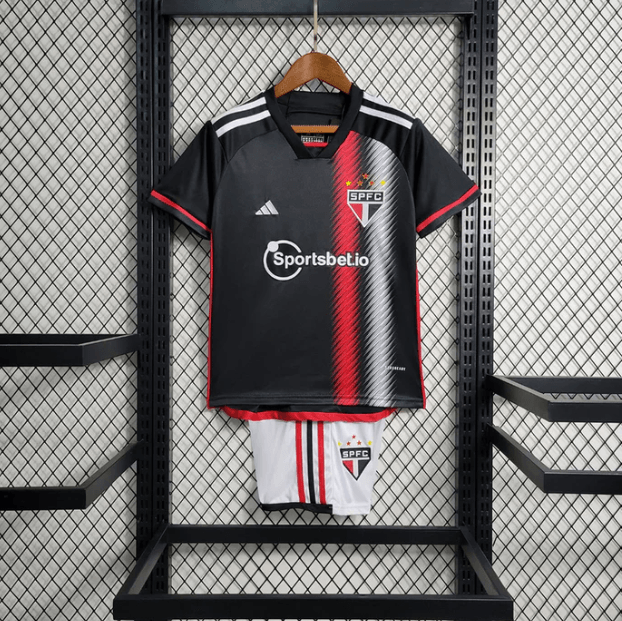 Kit Infantil São Paulo 23/24 Adidas - Preto - Loja da Seven Oficial