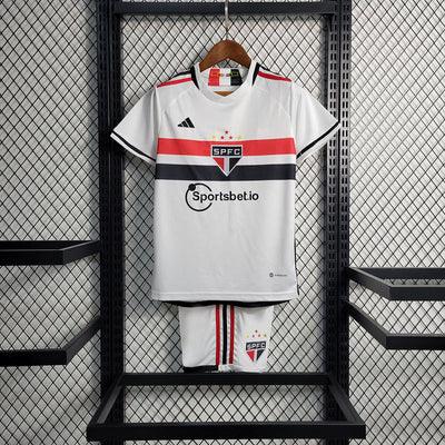 Kit Infantil São Paulo Home 23/24 - Branco - Loja da Seven Oficial