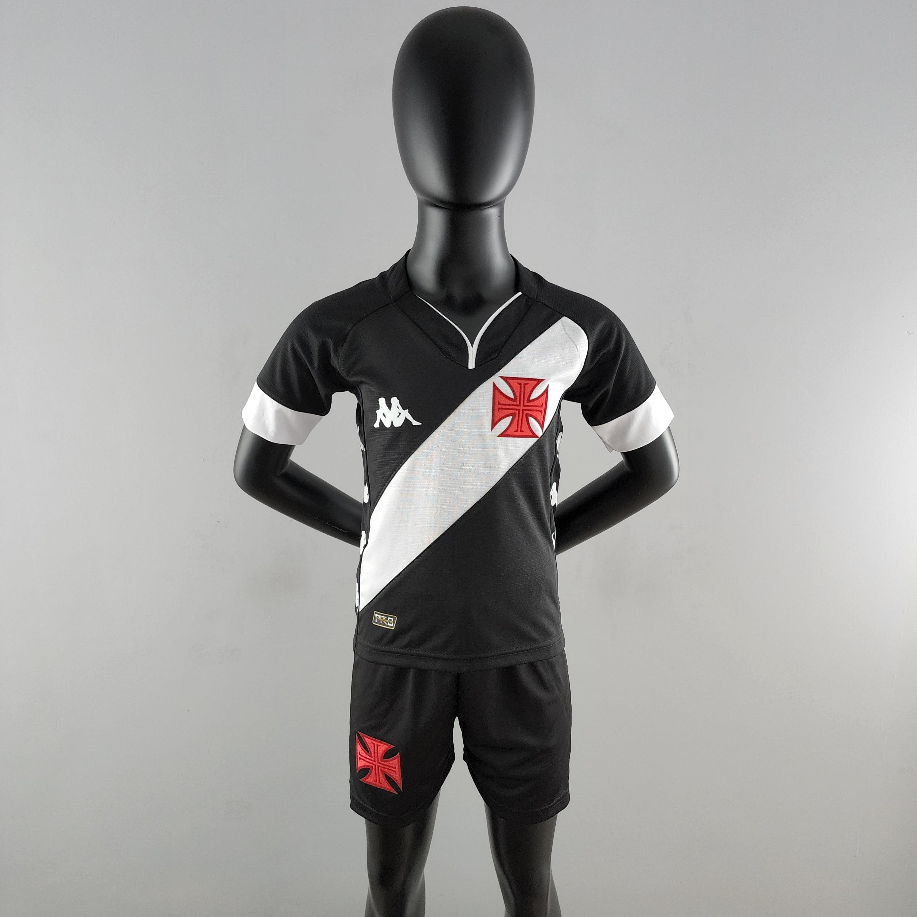 Kit Infantil Vasco 22/23 Kappa - Preto e Branco - Loja da Seven Oficial