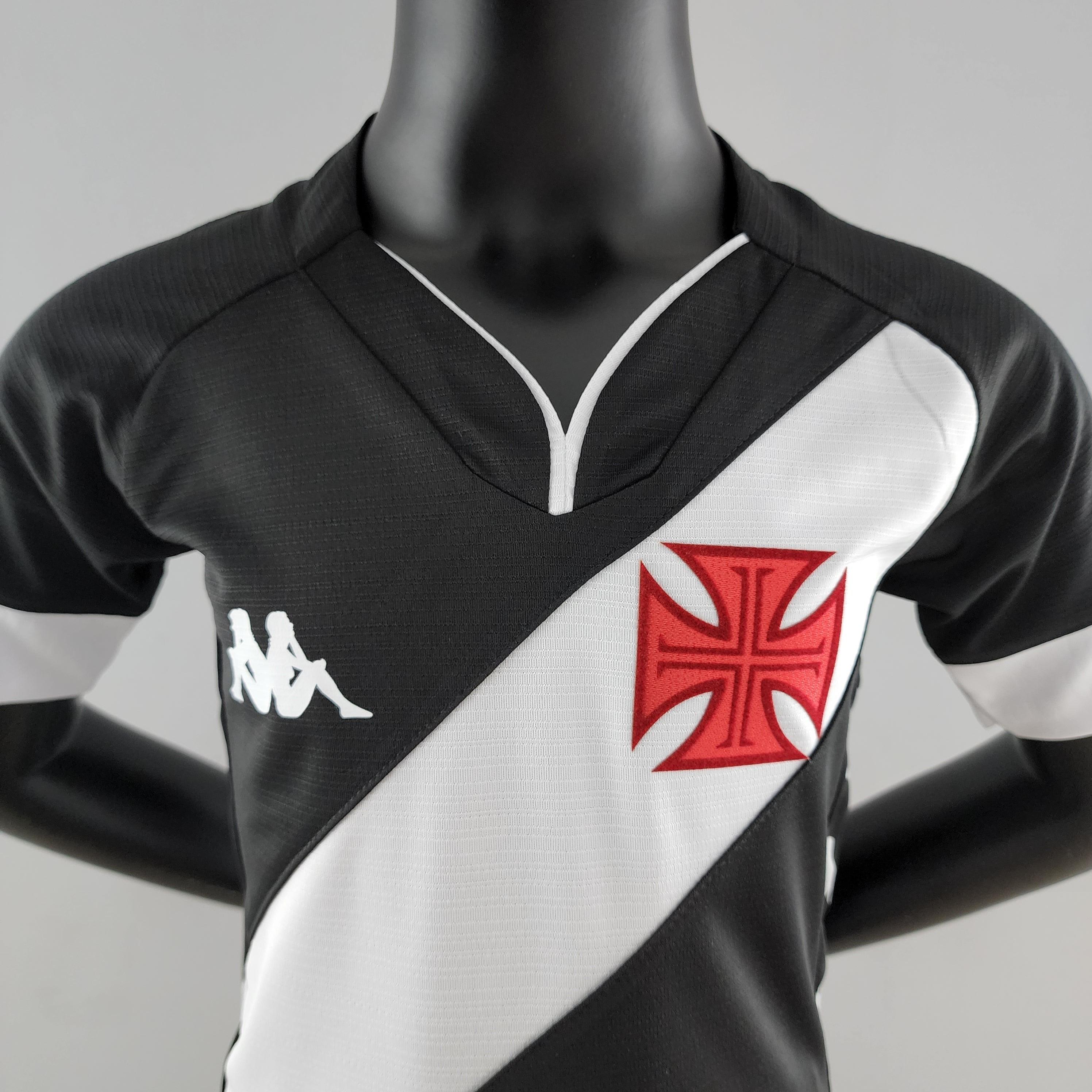 Kit Infantil Vasco 22/23 Kappa - Preto e Branco - Loja da Seven Oficial