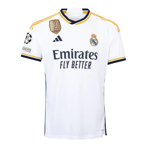 Camisa Adidas Real Madrid I Home 2023/24 + Patch Mundial + 14 UCL